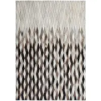 Padiro leren vloerkleed - 160 x 230 cm - Grijs - Geometrisch patroon - Leer - handgemaakt
