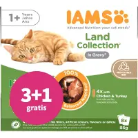 IAMS 3+1 gratis: Delights Adult Land Gravy Multipack 8 x 85 gr