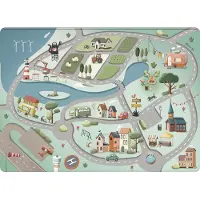 Mats & Joy Auto Speelmat Roadtrip Grijs 130x180cm - Fluweelzacht Auto Tapijt - Anti-slip Autokleed - Wasbaar Speelkleed voor Kinderen