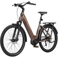 TTGO Elektrische Fiets Z5 - 250W MiddenMotor Stadsfiets - 36V18Ah Accu - 27.5 Inch Banden - Max Snelheid 25km/u - Max Bereik 110-130km - Shimano 9 Versnellingen - Bruin