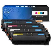 PrintAbout Toner 212X (W2120/21/22/23X) 4-kleuren Multipack Hoge capaciteit geschikt voor HP