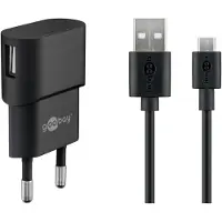 Goobay USB lader | incl. Micro USB kabel | 5W | zwart | 1 meter