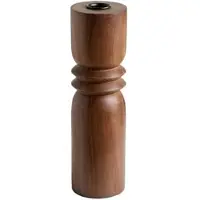 NOUS kandelaar Harper hout 22x6,5 cm - walnoot