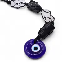 Ancient Wisdom - Hanger - Zwarte tormalijn en seloniet hanger - edelsteen - sieraad - ketting - spiritueel - tijgeroog - amulet - talisman