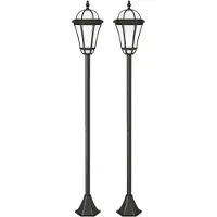 Outsunny Sunny LED-lantaarn op zonlicht 2-delig 129cm hoog