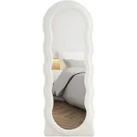 HOMCOM passpiegel - glas - polyester - wit - 60x4x160 cm