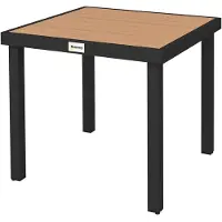 Outsunny tuintafel voor 4 personen. Eettafel, aluminium, kunststof, naturel