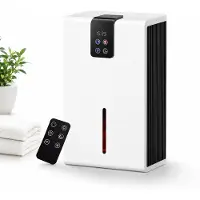 VHV Luchtontvochtiger - Elektrisch - 2800 ml - Stil - Tot 50 m² - Met afstandsbediening - Slaapkamer - Badkamer - Kelder - Tegen schimmel - 21*14*35cm - Wit