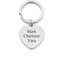Yehwang Sleutelhanger Hart met Namen Zilver