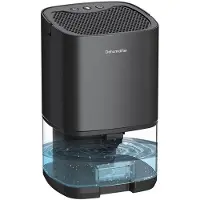 MODFU Luchtontvochtiger Elektrisch – Peltier Technologie – 450 ml/dag – 1000 ml Waterreservoir – 7 Kleuren LED – Voor Slaapkamer, Badkamer, Kelder – Zwart