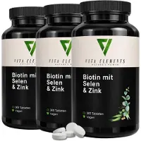 IK-Handelsgruppe Vita Elements Biotine Selenium Zink Complex Set van 3 365 Tabletten Huid Haar Nagels Voedingssupplement