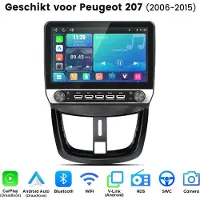Junsun Linux Systeem Draadloos Carplay & Andriod Auto Geschikt voor Peugeot 207 CC 2006-2015 - 9 Inch HD TouchScreen - Bluetooth - Navigatie- WiFi - FM - RDS - Stuurwielbediening
