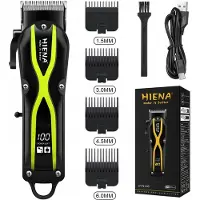 Dnntunk Tondeuse Heren - Oplaadbaar USB met Display - Groen - 4 Opzetkammen