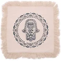 Ancient Wisdom 4 x Hamsa Mandala Cushion - 45x45cm - green
