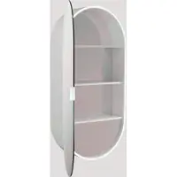 Luca Varess Oval spiegelkast ovaal 45 x 90 cm mat wit met spiegelverlichting