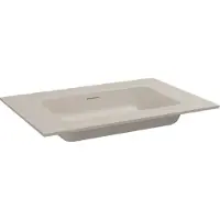 Storke Mata enkele wastafel beige granita solid surface 75 x 52 cm, crepine inbegrepen