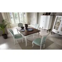 AEA Klassischer Esstisch Tisch Holz Esszimmer Garnitur 4x Stuhl Set Stühle 5 tlg.Set