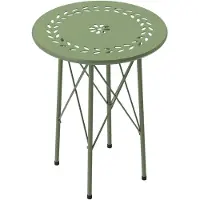 Outsunny tuintafel, diameter 40 cm, hoogte 50 cm, weerbestendige balkon- of bijzettafel van staal