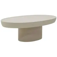Giga Meubel Salontafel Livinia Ovaal - Beige - 120x65x39cm