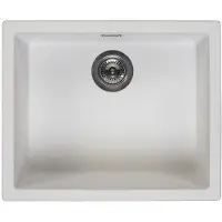 Pure.Sink Keukenwastafel 50x40 cm, wit, inbouw en opbouwmodel,