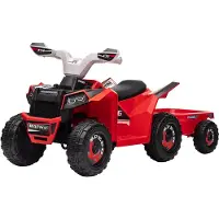 HOMCOM Elektrische kinderauto Kunststof, Metaal 106L x 41,5B x 48,5H cm Rood+Grijs+Zwart