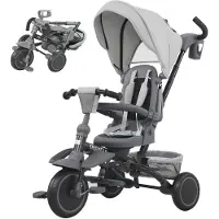 AIYAPLAY Kinderdriewieler Staal, Kunststof 111,5L x 52B x 98H cm Grijs