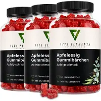 IK-Handelsgruppe Vita Elements Appelazijn Gummies Set van 3 60 stuks Vitamine B12 Foliumzuur Metabolisme Voedingssupplement