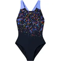 Speedo - Kid's Print Splashback Swimsuit - Badpak 116, blauw