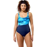 Speedo - Women's Print Contour Eclipse One Piece - Badpak 40, blauw