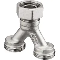 Oventrop Duo-aansluitstuk voor de aansluiting van twee verwarmingscircuits, 1 x G 3/4 ÜM, 2 x G 3/4 AG, 1022655