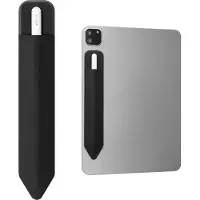 Kwmobile Zelfklevende houder voor stylus - Voor pennen van max. 18,5 cm - Van imitatieleer - In zwart