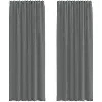 vidaXL Gordijnen voile met lussen 2 st 140x260 cm donkergrijs