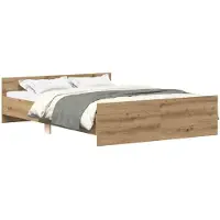 vidaXL Bedframe zonder matras spaanplaat artisanaal eikenkleurig