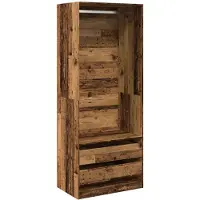 vidaXL Kledingkast 80x50x200 cm bewerkt hout oud hout
