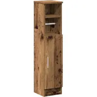 vidaXL Badkamerkast met rolhouder 20,5x22x90 cm oud houtkleurig