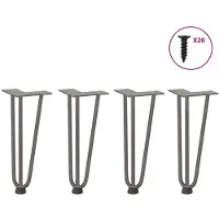 vidaXL Haarnadelpoten voor Salontafel 4 st 30 cm massief staal naturel
