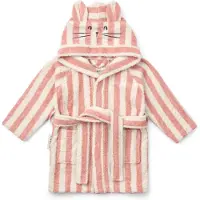Liewood Lily badjas coral blush crème-de-la-crème streep 1-2 jaar