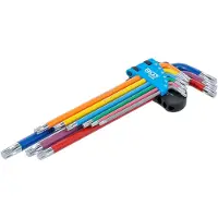 Bgs Stiftsleutelset - meerkleurig - extra lang - Torx T10 - T50 - 9 delig