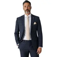 Paul Andrew Marineblauwe tweed blazer met visgraatmotief voor heren - Harris