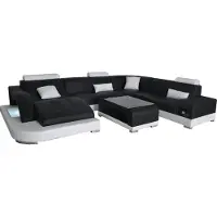 AEA Leder Sofa Moderne Sitz Couch Polster Design Eck Wohnlandschaft + Tisch Couchen