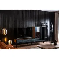 AEA Rtv Wohnwand mit Spiegel tv Fronten Schrank Schwarz Braune Schrank Wand