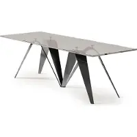 AEA Tisch Esstisch Wohnzimmer Esszimmertisch Edelstahl Glas Möbel Italien Bizzotto