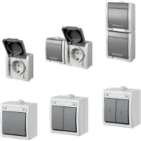 Elektro-Plast Elektroplast Belschakelar Aquant Grijs Ip55 1205-10