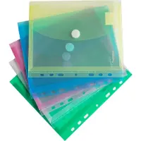FolderSys enveloptas A5 PP assorti met stretchplooi en klittenbandsluiting 10 stuks