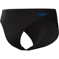 Speedo End+ Tech Panel 7Cm Brief Heren - Chloorbestendige Zwemslip Heren - Kleurvaste Strakke Zwembroek Heren - Sportzwembroek Heren met 7 Cm Pijp - Zwart/Blauw - L