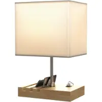 HOMCOM bureaulamp met E27-fitting en laadpoorten