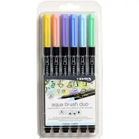 Lyra Double-ended Watercolor Aqua Brush Marker And Brush In Pastel Tones Blister Pack Of 6 Units Assorted Veelkleurig Kinderen