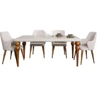 AEA Esszimmer Set Tisch 4x Stühle Stuhlgruppe Garnitur 5tlg Esstisch Garnitur Tisch