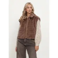 NUKUS Dames Blazers Hani Gilet - Bruin - Maat XXL