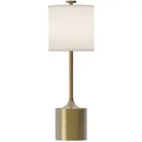 ELSTEAD Tafellamp Issa, crème / amber, Woon-/ Eetkamer, Aluminium, Vintage, Tafellamp